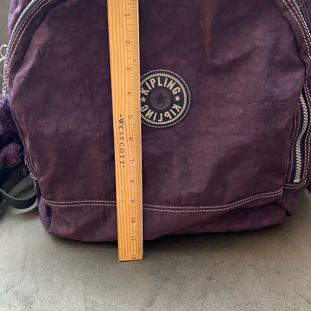 Kipling Purple Backpack With Monkey Keychain - image 6